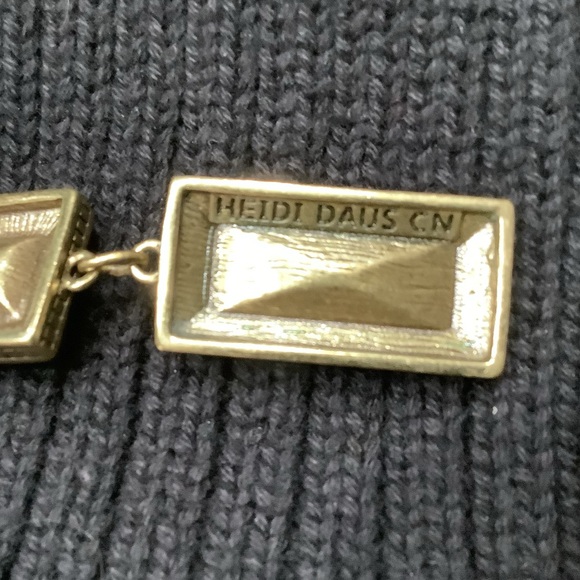 Heidi Daus Gold and Silver Rectangular Crystal Pendant. Dazzling! - Picture 2 of 9